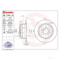 Тормозной диск BREMBO 8020584174418 08174410 788986 WJI 6XAF - Изображение 2