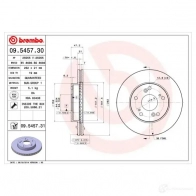 Тормозной диск BREMBO 8020584545737 09545730 790132 B2M 98 - Изображение 3