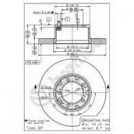 Тормозной диск BREMBO I Z8L7C 08692320 8020584692325 789381 - Изображение 1