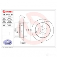 Тормозной диск BREMBO 08.A755.20 789788 5KIDU 7 8020584038833 - Изображение 2