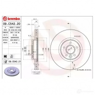 Тормозной диск BREMBO 791777 W9 9Q8W 09.C542.21 8020584221082 - Изображение 3