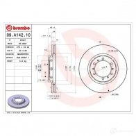 Тормозной диск BREMBO 09.A142.10 5AS9F IH 8020584027943 791183 - Изображение 2