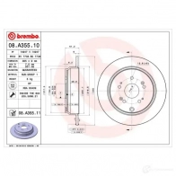 Тормозной диск BREMBO 08.A355.11 8020584031582 789720 DE38AN C - Изображение 2