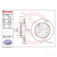 Тормозной диск BREMBO NMGWRW W 1438329543 09.D942.11 - Изображение 2