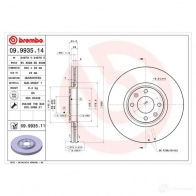 Тормозной диск BREMBO 8020584027615 K HCWE 791139 09.9935.11 - Изображение 7