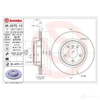 Тормозной диск BREMBO 09.A270.11 791225 F4H 9E 8020584025628 - Изображение 4