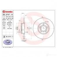 Тормозной диск BREMBO 8020584013243 789316 L9 YI3H0 08574714 - Изображение 2