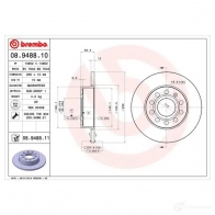 Тормозной диск BREMBO 789575 8020584948811 08948810 1TNATB 9 - Изображение 2