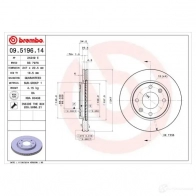 Тормозной диск BREMBO 8020584012567 790086 09519614 3 FIMVF4 - Изображение 2