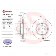 Тормозной диск BREMBO 8020584503539 9B 6OE6 09503530 790042 - Изображение 2