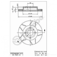 Тормозной диск BREMBO 790570 CA ZYSG 8020584012185 09.7825.75 - Изображение 2