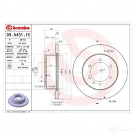 Тормозной диск BREMBO 09.A451.10 R 4JYWB 8020584018408 791306 - Изображение 7