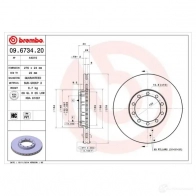 Тормозной диск BREMBO 8020584673423 09673420 790314 1 ZDR1V - Изображение 2