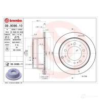 Тормозной диск BREMBO 09.9086.11 76 GBW8T 790819 8020584034675 - Изображение 2