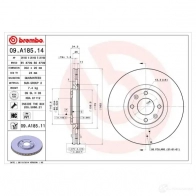 Тормозной диск BREMBO 8020584028353 791192 09.A185.11 1 1QP5 - Изображение 7