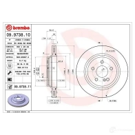 Тормозной диск BREMBO 09.9738.11 8020584025550 791050 VHH 0Z - Изображение 2
