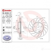 Тормозной диск BREMBO 791574 8020584037560 09.B436.51 I1CP V - Изображение 5