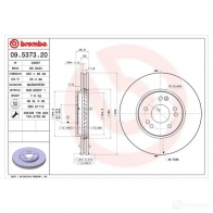 Тормозной диск BREMBO 09.5373.20 8020584537329 GQ 83U6 790120 - Изображение 1