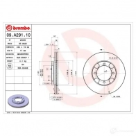 Тормозной диск BREMBO 8020584019252 8H35 B40 09a29110 791236 - Изображение 2