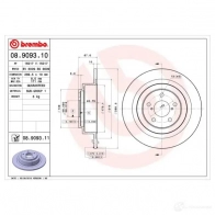 Тормозной диск BREMBO 08909310 Subaru Outback (BE, BH) 1 Универсал 3.0 H6 AWD (BHE) 209 л.с. 2000 – 2003 M5KUI P 8020584020913