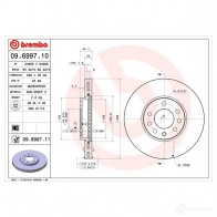 Тормозной диск BREMBO Saab 9-3 (YS3D) 1 Кабриолет 2.3 230 л.с. 1999 – 2002 8020584699713 XIP U8 09699710