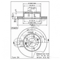 Тормозной диск BREMBO 09563410 8020584563410 UIIC W 790183