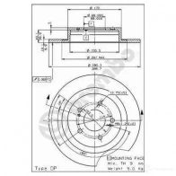 Тормозной диск BREMBO 08529510 V8CS LS 789230 8020584529515 - Изображение 2