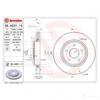 Тормозной диск BREMBO 791153 09.A031.11 8020584027561 3Z CV0 - Изображение 5