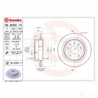 Тормозной диск BREMBO 789485 08830510 CIW0 KX 8020584830512 - Изображение 2