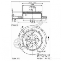 Тормозной диск BREMBO 09570610 4G B06 8020584570616 790212