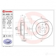 Тормозной диск BREMBO 8020584020623 789725 08a42910 43E 0LVG - Изображение 2
