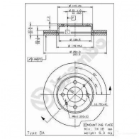 Тормозной диск BREMBO 790319 09674310 7OR 2C 8020584674314 - Изображение 2