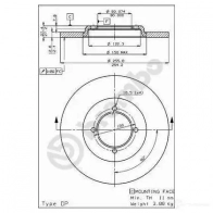 Тормозной диск BREMBO 08449610 8020584449615 789139 IIW TLS - Изображение 2