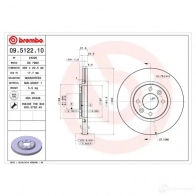 Тормозной диск BREMBO 790059 09512210 R GHUN 8020584512210