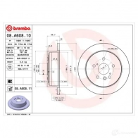 Тормозной диск BREMBO 8020584019115 08a60810 IAJRJS A 789755 - Изображение 2