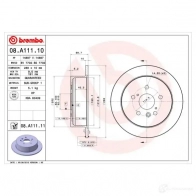 Тормозной диск BREMBO 8020584016312 08a11110 789646 F6 J040O - Изображение 2