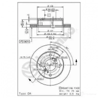Тормозной диск BREMBO 8020584674116 790317 Y0R 6W81 09674110