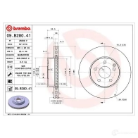 Тормозной диск BREMBO 8020584219843 JMF XKOK 1198074980 09.B280.41 - Изображение 5