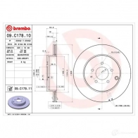 Тормозной диск BREMBO 09.C178.11 8020584224878 1210323379 UR HYE3Q - Изображение 2