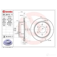Тормозной диск BREMBO A1C KGI 09.D413.11 1422939124 - Изображение 2