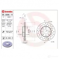 Тормозной диск BREMBO XLEDP 1 8020584215333 789932 0930901x - Изображение 2