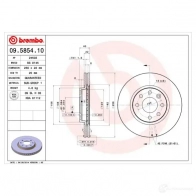 Тормозной диск BREMBO 790264 09585410 B ZBLE 8020584585412 - Изображение 1