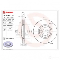 Тормозной диск BREMBO 90Y1AU I 790913 8020584015766 09.9369.11 - Изображение 6