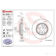 Тормозной диск BREMBO 9H SJG7 1422939125 09.D509.11 - Изображение 2