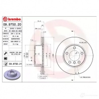 Тормозной диск BREMBO 8020584217818 C BJSGE 09.9750.21 791058 - Изображение 3