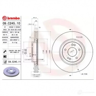 Тормозной диск BREMBO 09.C245.11 N39 BPMN 791732 8020584222416 - Изображение 3