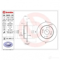 Тормозной диск BREMBO 08580320 Honda Accord 6 (CG) Купе 8020584580325 YJ APT77