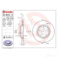 Тормозной диск BREMBO 791522 8020584028919 6LW7 Q2N 09b04310 - Изображение 2