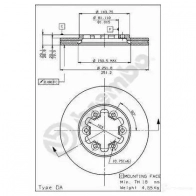Тормозной диск BREMBO T 8M1Y4 8020584523216 09523210 790095 - Изображение 2