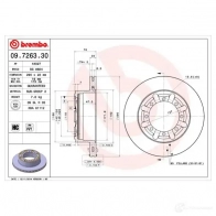 Тормозной диск BREMBO 790460 8020584726334 09726330 F 68FK - Изображение 2